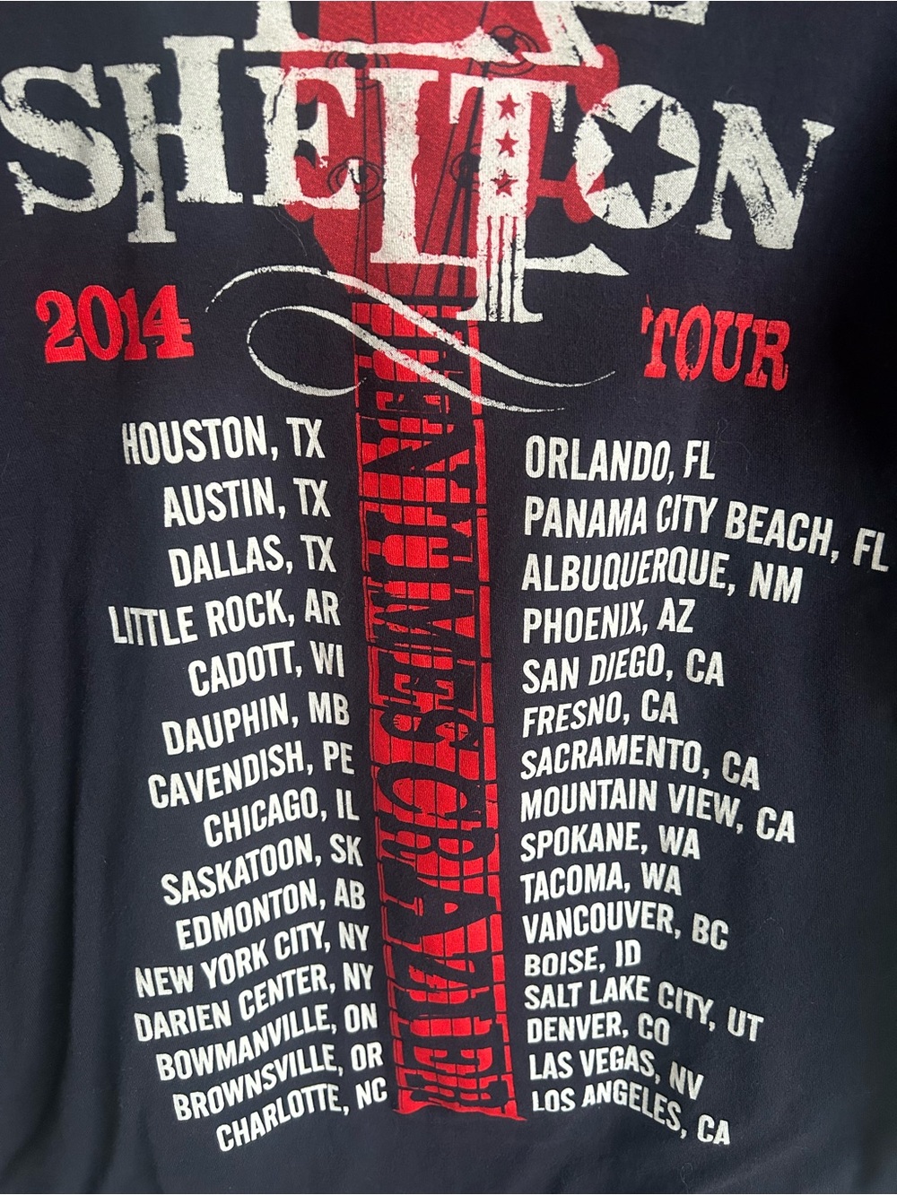 Blake Shelton 2014 Tour Short Sleeve T-Shirt - Black - Picture 2 of 7